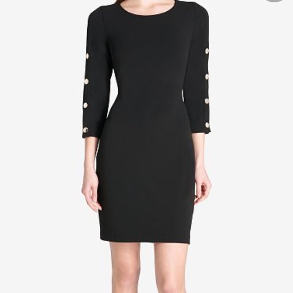 TH Snap-Sleeve Sheath Dress